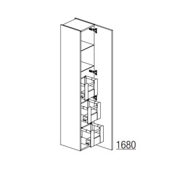 Badea Ergänzungsmöbel Hochschrank - 50 cm, bemaßte Skizze