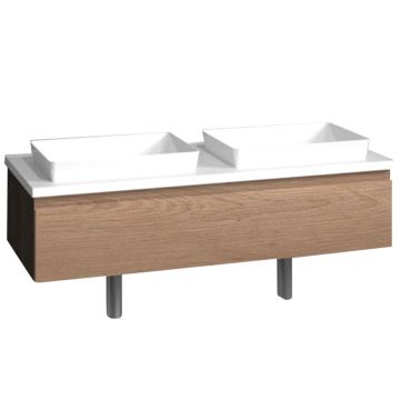 b collection b straight Waschtisch mit Unterschrank 12- 121 cm Doppel-Aufsatz-WT