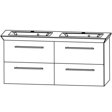b_collection b brace Valencia Doppel-Waschtisch und WTU 120 cm 4 Auszüge Skizze
