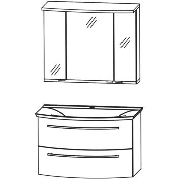 b collection b bright Badmöbel Set - 82,9 cm Skizze