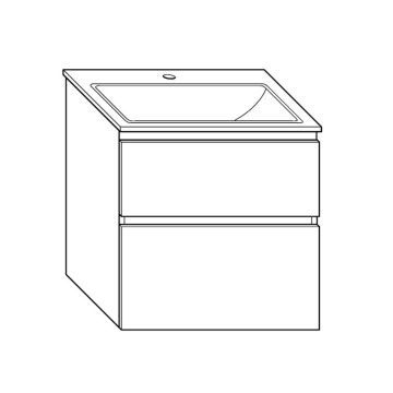 Burgbad Accura Waschtisch mit Unterschrank Set 62 cm Skizze