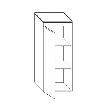 Burgbad Accura Highboard 40 cm Skizze