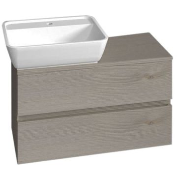 Burgbad Bel Mineralguss-Waschtisch mit Unterschrank 85 cm links