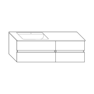 Burgbad Bel Mineralguss-Waschtisch mit Unterschrank 142 cm Skizze