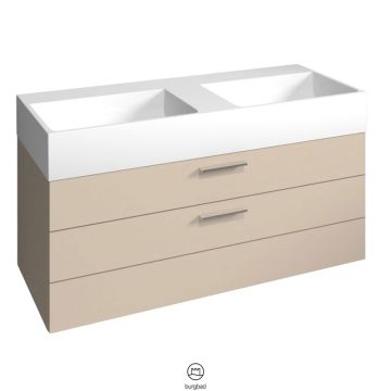 Burgbad Crono Mineralguss-Doppelwaschtisch mit Unterschrank 121 cm