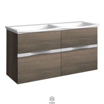 Burgbad Orell Mineralguss-Doppelwaschtisch und Unterschrank 123 cm