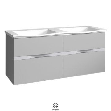 Burgbad Orell Mineralguss-Waschtisch und Unterschrank 143 cm