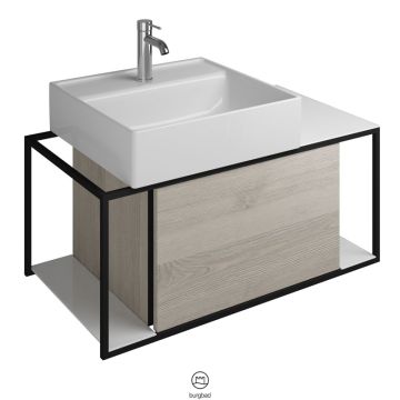 Burgbad Junit Keramik-Waschtisch mit Unterschrank 90 cm