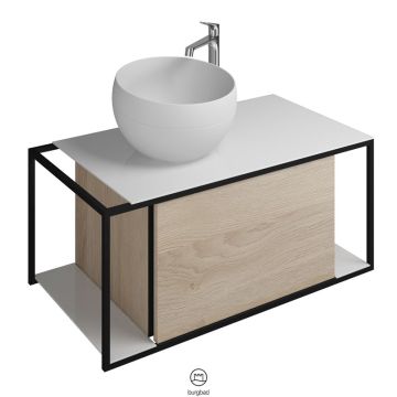 Burgbad Junit Mineralguss-Waschtisch mit Unterschrank 90 cm