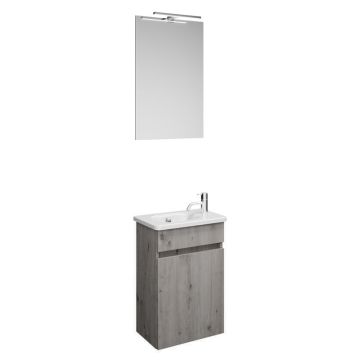 Burgbad Rocio Badmöbel Set 45 cm Eiche Dekor Silber