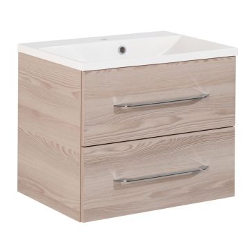 Fackelmann B.clever Waschtisch mit Unterschrank - 60 cm Alaska Esche