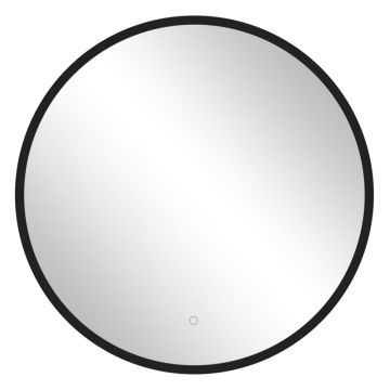 Held Möbel Glasgow Badspiegel - 60 cm, Metallrahmen in schwarz, LED-Ambientebele