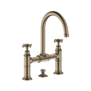 Axor Montreux Waschtischarmatur 220 mit Kreuzgriffen, Zugstangen-Ablaufgarnitur