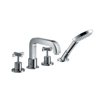 Axor Citterio Wannenrandarmatur mit Kreuzgriffen und Rosetten