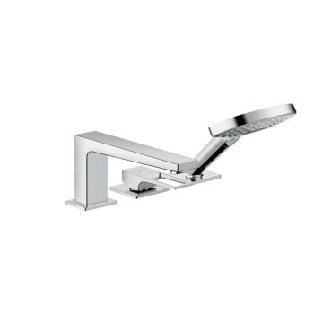 Hansgrohe 3-Loch Einhebel-Wannenrandmischer-Metropol, chrom
