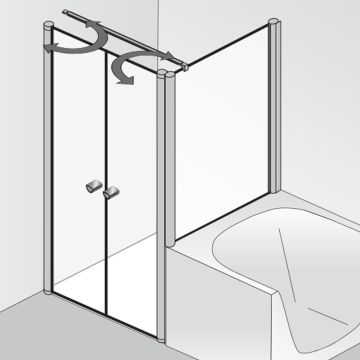 HSK Exklusiv 2.0 Duschtür mit verk. Seitenwand