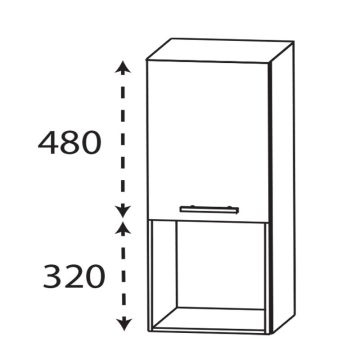 Laguna Ergänzungsschrank Highboard - 40 cm Skizze