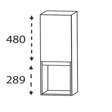 Laguna Ergänzungsschrank Highboard - 40 cm Skizze