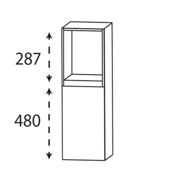Laguna Ergänzungsschrank Highboard - 30 cm Skizze