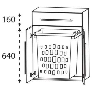 Laguna Ergänzungsschrank Highboard - 60 cm Skizze