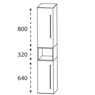 Laguna Ergänzungsschrank Hochschrank - 30 cm Skizze