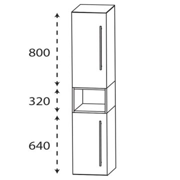Laguna Ergänzungsschrank Hochschrank - 40 cm Skizze