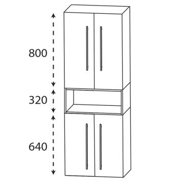 Laguna Ergänzungsschrank Hochschrank - 60 cm Skizze