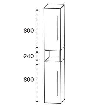 Laguna Ergänzungsschrank Hochschrank - 30 cm Skizze