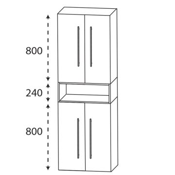 Laguna Ergänzungsschrank Hochschrank - 60 cm Skizze