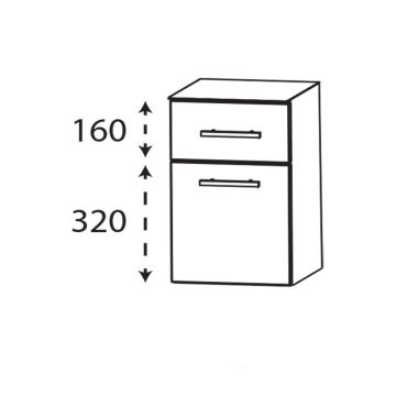 Laguna Ergänzungsschrank Unterschrank - 40 cm Skizze