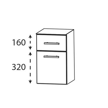 Laguna Ergänzungsschrank Unterschrank - 30 cm Skizze