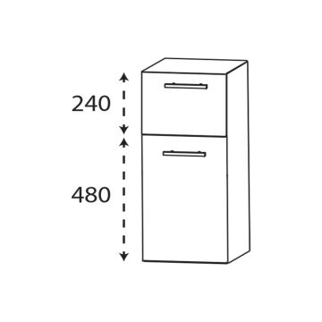 Laguna Ergänzungsschrank Unterschrank - 40 cm Skizze