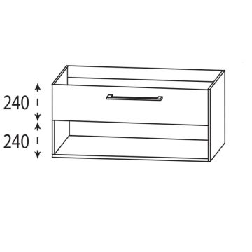 Laguna Ergänzungsschrank Waschtischunterschrank - 80 cm Skizze