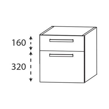 Laguna Platino 2.0 Plattenunterschrank - 60 cm Skizze