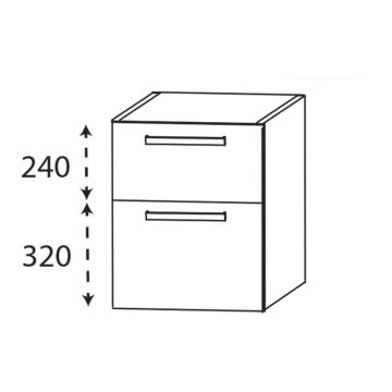 Laguna Platino 2.0 Plattenunterschrank - 60 cm Skizze