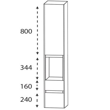 Laguna Pronto Hochschrank - 42 cm Skizze