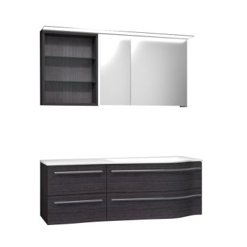 Laguna Laola Badmöbel Set 140 cm mit Spiegelschrank Serie B links