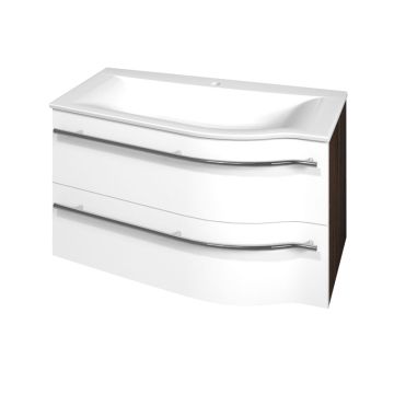 Laguna Laola Mineralguss Waschtisch mit Unterschrank 90 cm links