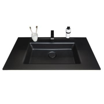 Laguna Highline 250 Möbelwaschtisch - 93,2 cm, Glas schwarz matt