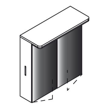 Lanzet Spiegel Spiegelschrank L8 - 60 cm, 1 LED-Paneel Skizze