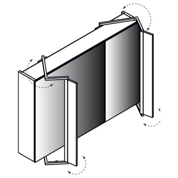 Lanzet Spiegel Spiegelschrank Sidewing - 90 cm Skizze
