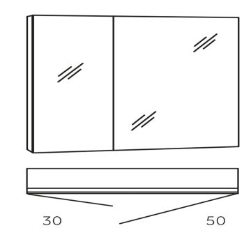 Marlin Bad 3980 Spiegelschrank - 80 cm Skizze