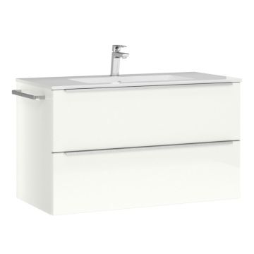 Nobilia Pure Mineralguss-Waschtisch mit Unterschrank Set 101 cm