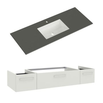 Pelipal PCON Krion-Waschtisch mit Unterschrank 121 cm