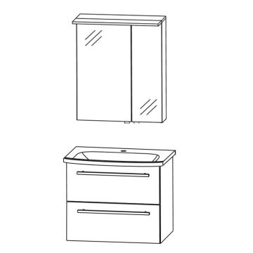 Puris Fine Line Badmöbel Set - 65 cm Skizze
