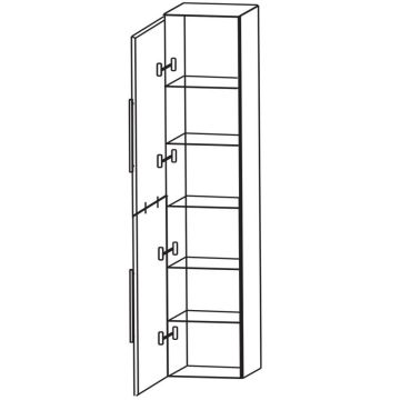 Puris Fine Line Hochschrank als Besenschrank, 40 cm Skizze