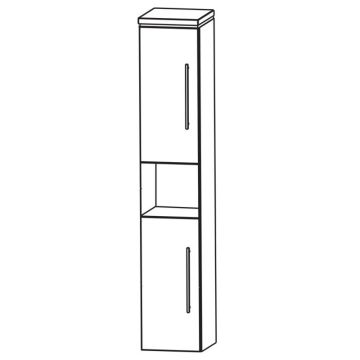 Puris Cool Hochschrank 30 cm 2 Türen offenes Fach Skizze