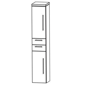 Puris Cool Hochschrank 30 cm 2 Türen 2 Schubkästen Skizze