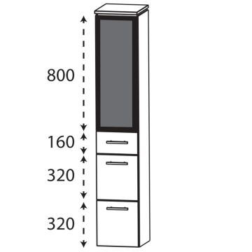 Puris Cool Line Hochschrank - 30 cm Skizze