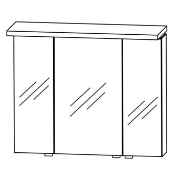 Puris Cool Line Spiegelschrank - 90 cm Skizze